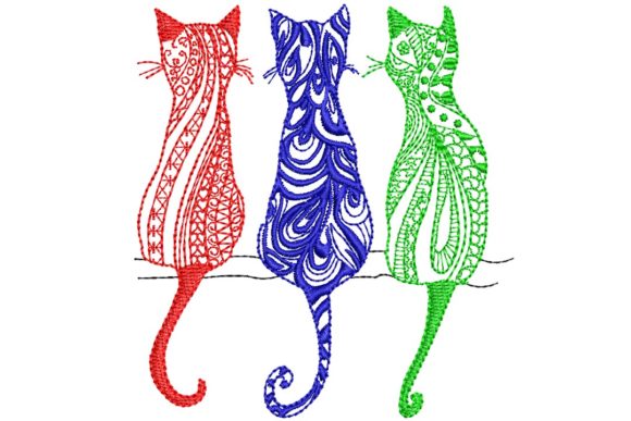 3 Color Cats Embroidery Review
