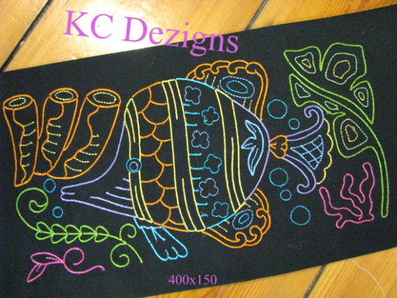 Colourline Fish 02: A Versatile Embroidery Design for Personalized Gifts