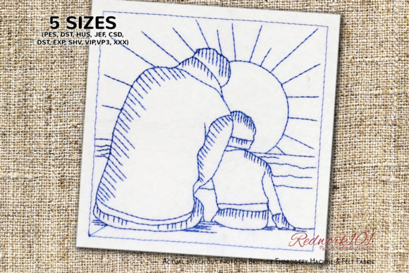 Father and Son Embroidery Design