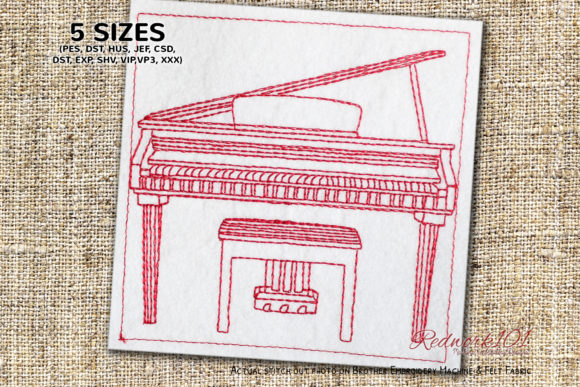 Medium-Grand Redwork for Business Embroidery