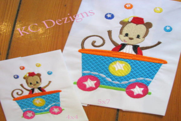 Monkey Sitting in Train Review: A Playful Embroidery Design
