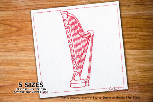 Pedal Harps Embroidery Design Review for Boutique Apparel