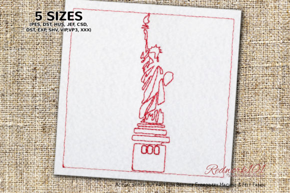 Statue of Liberty Redwork Embroidery Review